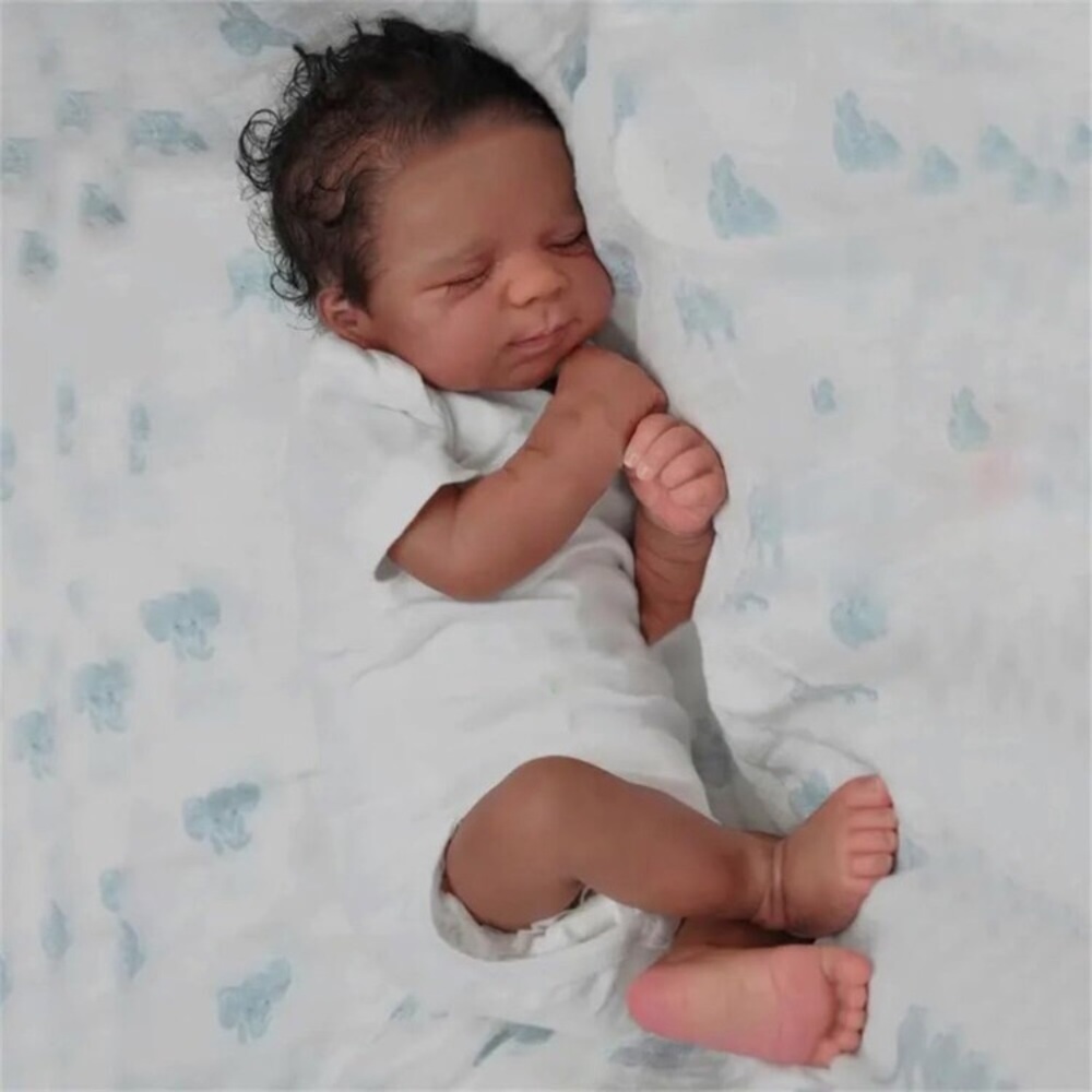 🆕Kids Reborn Baby Black 18 Inch Realistic Newborn Boy Silicone Full Body Dolls
